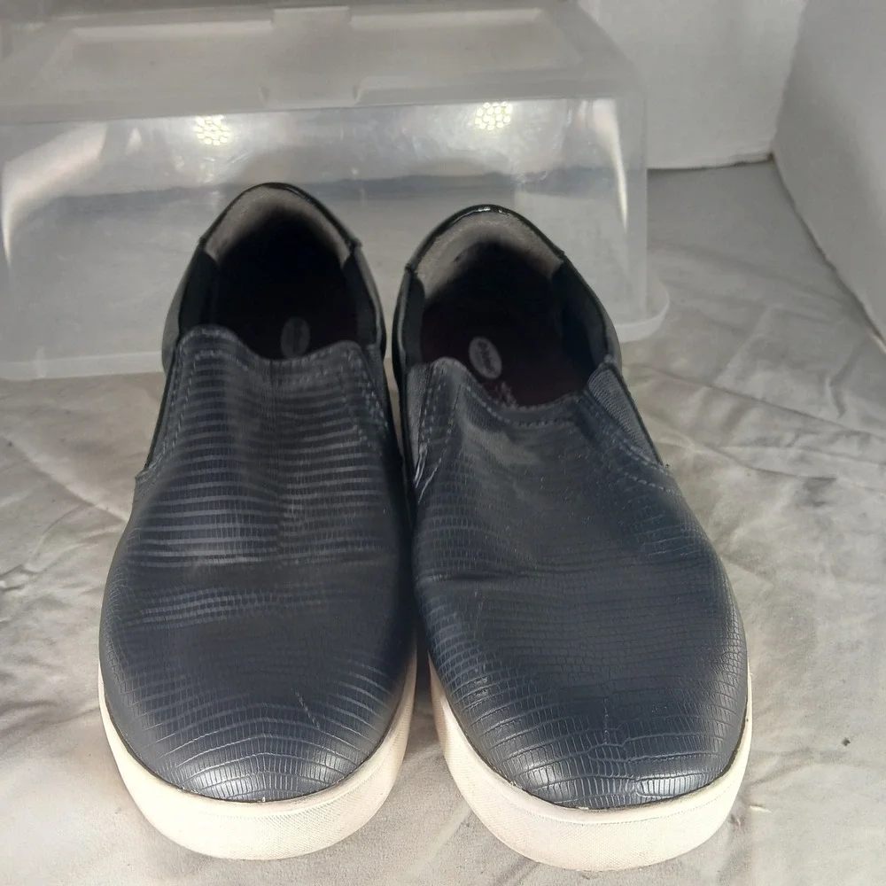 Dr Scholls Womens Black Textured Slip On Shoes Memory Foam Cool Fit‎ Size 7M